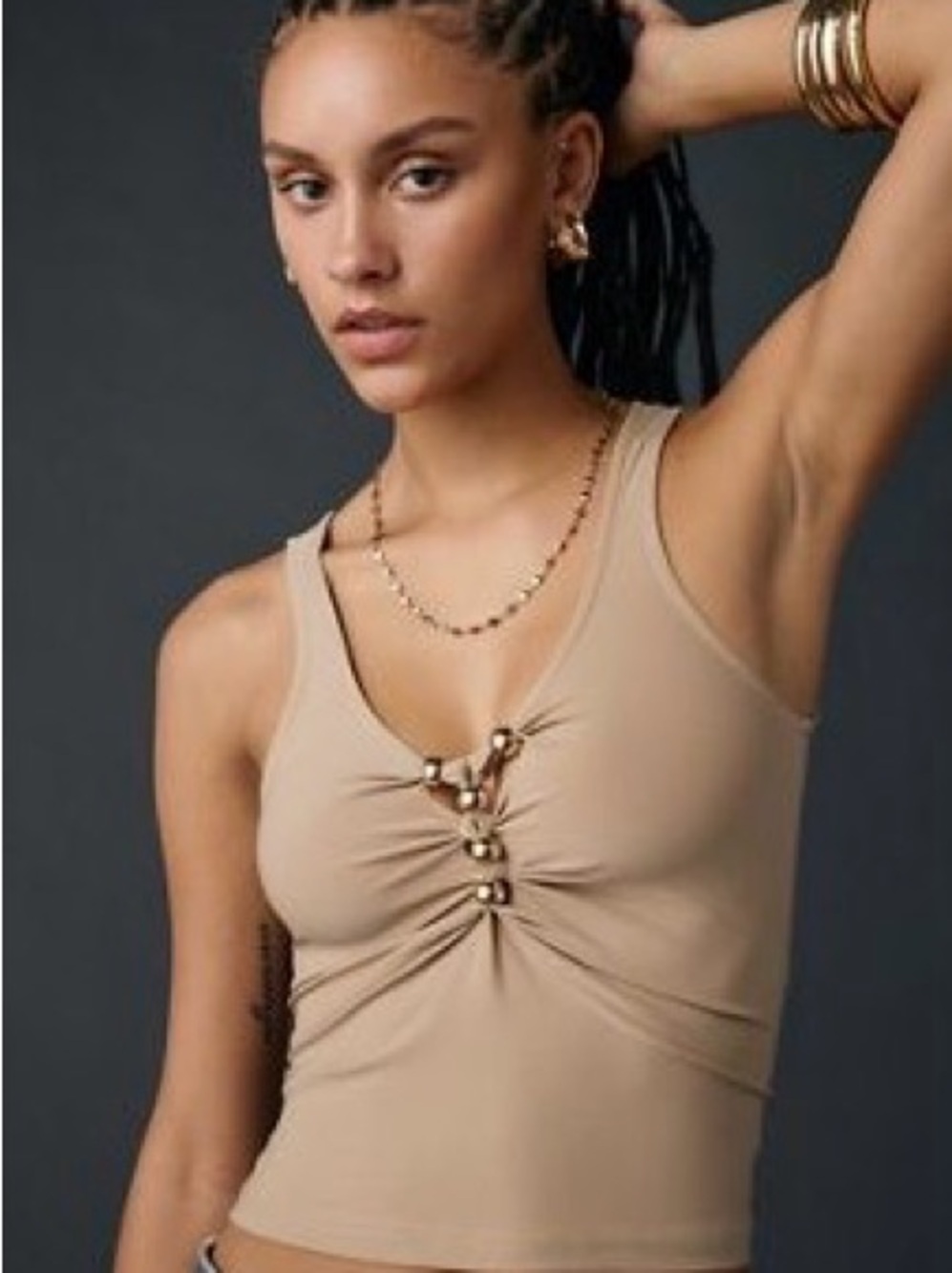 Urban Outfitters Ruched Hardware Tank Top 🤎✨